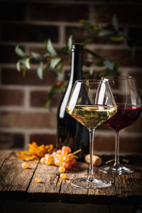 Close-up of wineglass on table