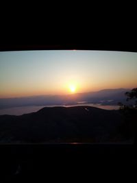 Silhouette of mountains at sunset