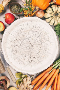 High angle view of food on table