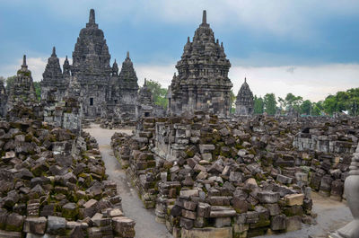 Panoramic view of temple building against sky