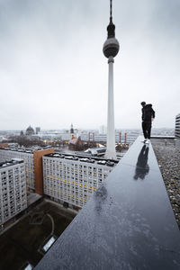 View of buildings against sky in city