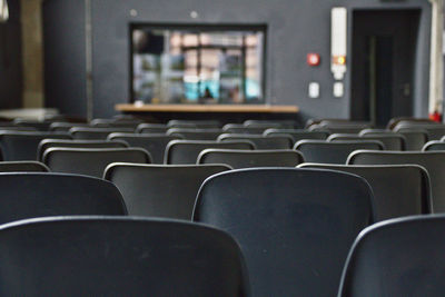 Empty chairs in classroom