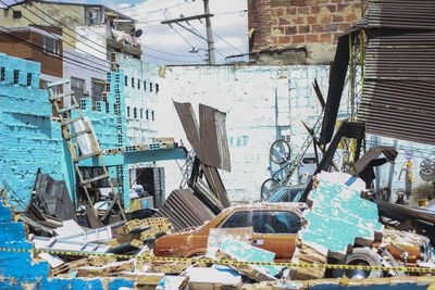 Destroyed building after earthquake