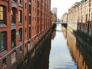 View of canal in city