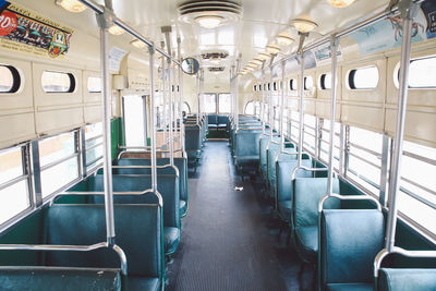 Interior of empty tram