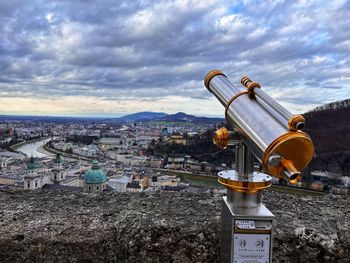 High angle view of cityscape against sky