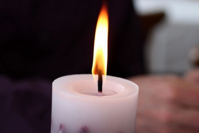 Close-up of lit candle