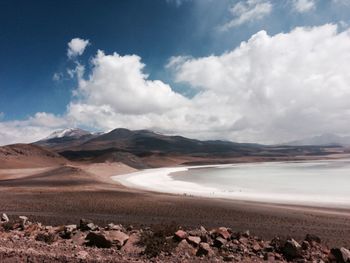 Scenic view of desert against sky