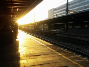 Train on railroad station platform