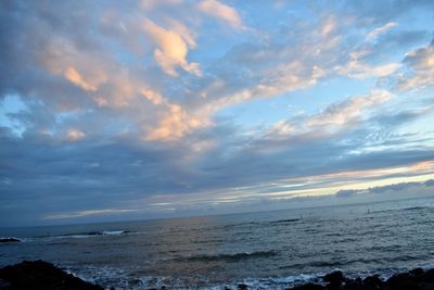 Scenic view of beach against sky