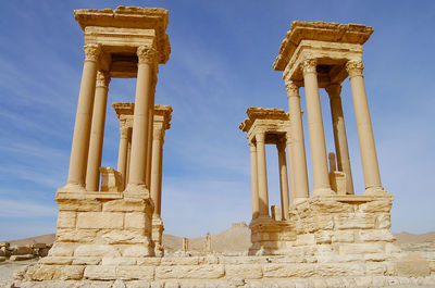 Low angle view of historical building against sky