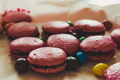 Close-up of multi colored cake