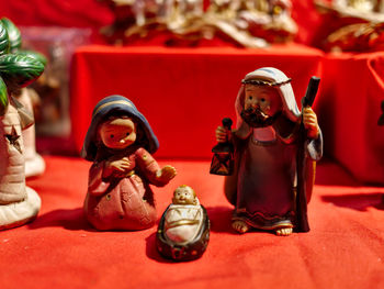 Close-up of figurine sculpture on table