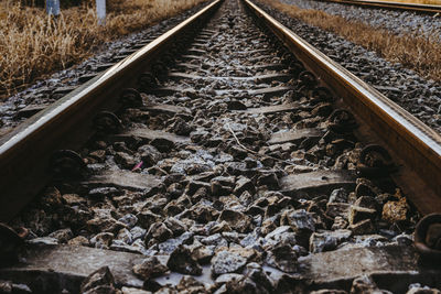 Surface level of railroad track