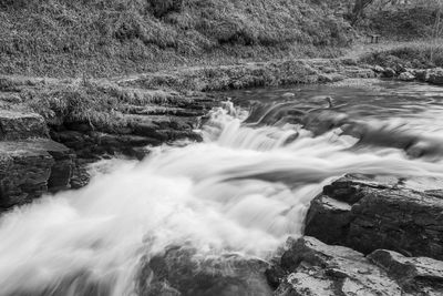 Scenic view of waterfall