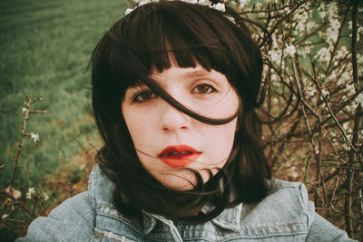 Close-up portrait of young woman