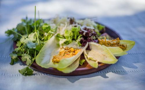 Close-up of food in plate