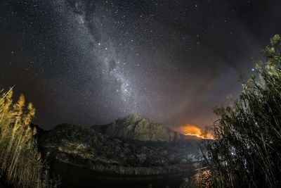 Low angle view of sky at night