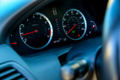 Close-up of car dashboard