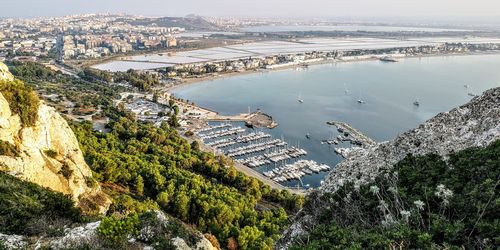 High angle view of city