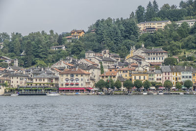 View of townscape by river