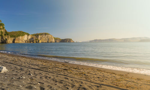 The view of avacha bay on the kamchatka peninsula