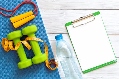 High angle view of toy on table