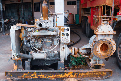 Old machinery in factory