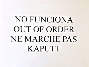 Close-up of text on wall