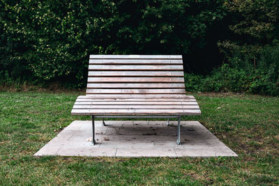 Empty bench in park