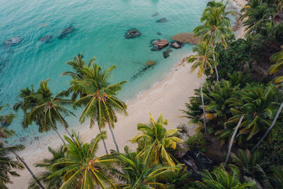 High angle view of beach