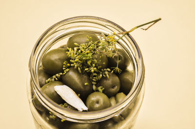 Close-up of jars in jar on table