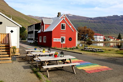 House on field against sky