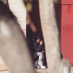 People sitting on steps