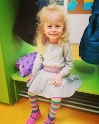 Portrait of cute girl smiling