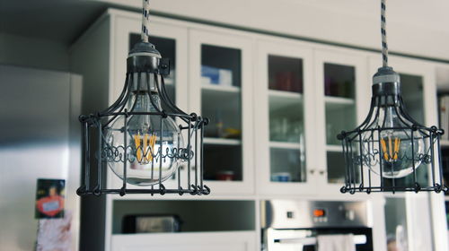 Lighting equipment hanging in kitchen