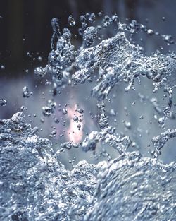 Close-up of water drops on snow