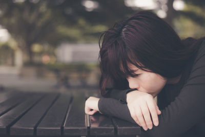 Close-up portrait of girl looking at camera