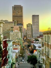 View of skyscrapers in city