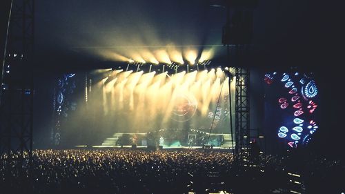 View of illuminated lights at night