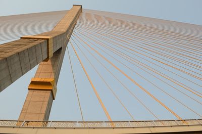 Low angle view of modern building against clear sky