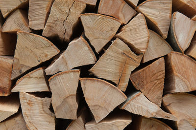 Full frame shot of firewood pile