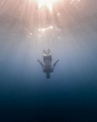 Man swimming undersea