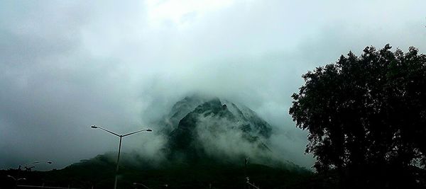 Scenic view of landscape against cloudy sky