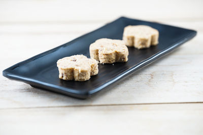 Close-up of cookies on table