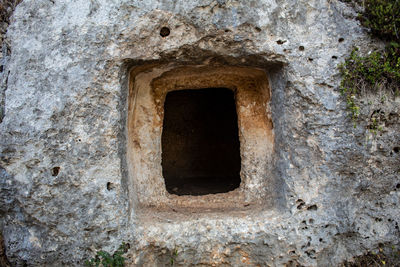 Close-up of window on wall