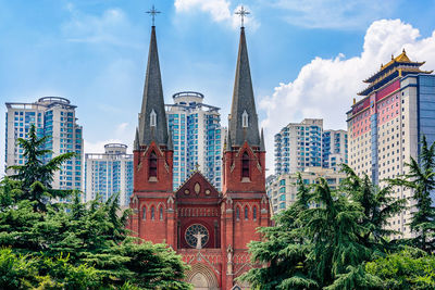 Panoramic view of buildings against sky