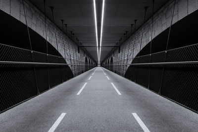 Empty road in tunnel