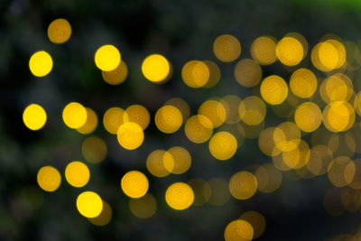 Defocused image of yellow lights