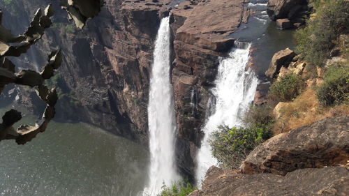 Scenic view of waterfall
